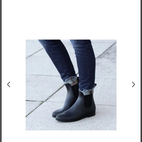 Jeffrey Campbell Black Rubber Waterproof Chelsea Rain Boots – Size 8 - Picture 1 of 3